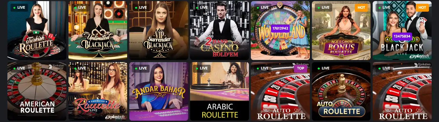 Live casinospellen met echte dealers