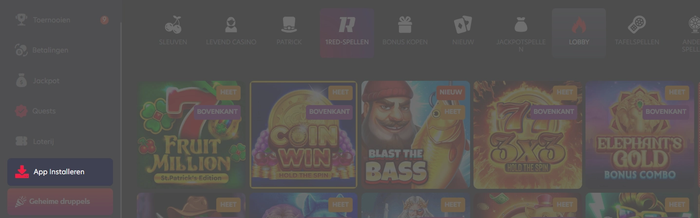 Speel overal met de 1Red Casino-app