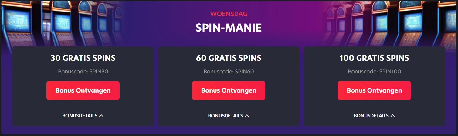 Speciale promotie met gratis spins
